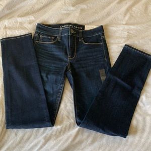 American Eagle, dark blue, size 2, skinny jeans